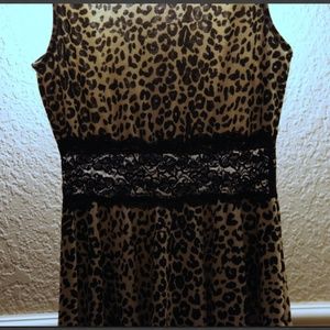 cheetah midriff lace dress